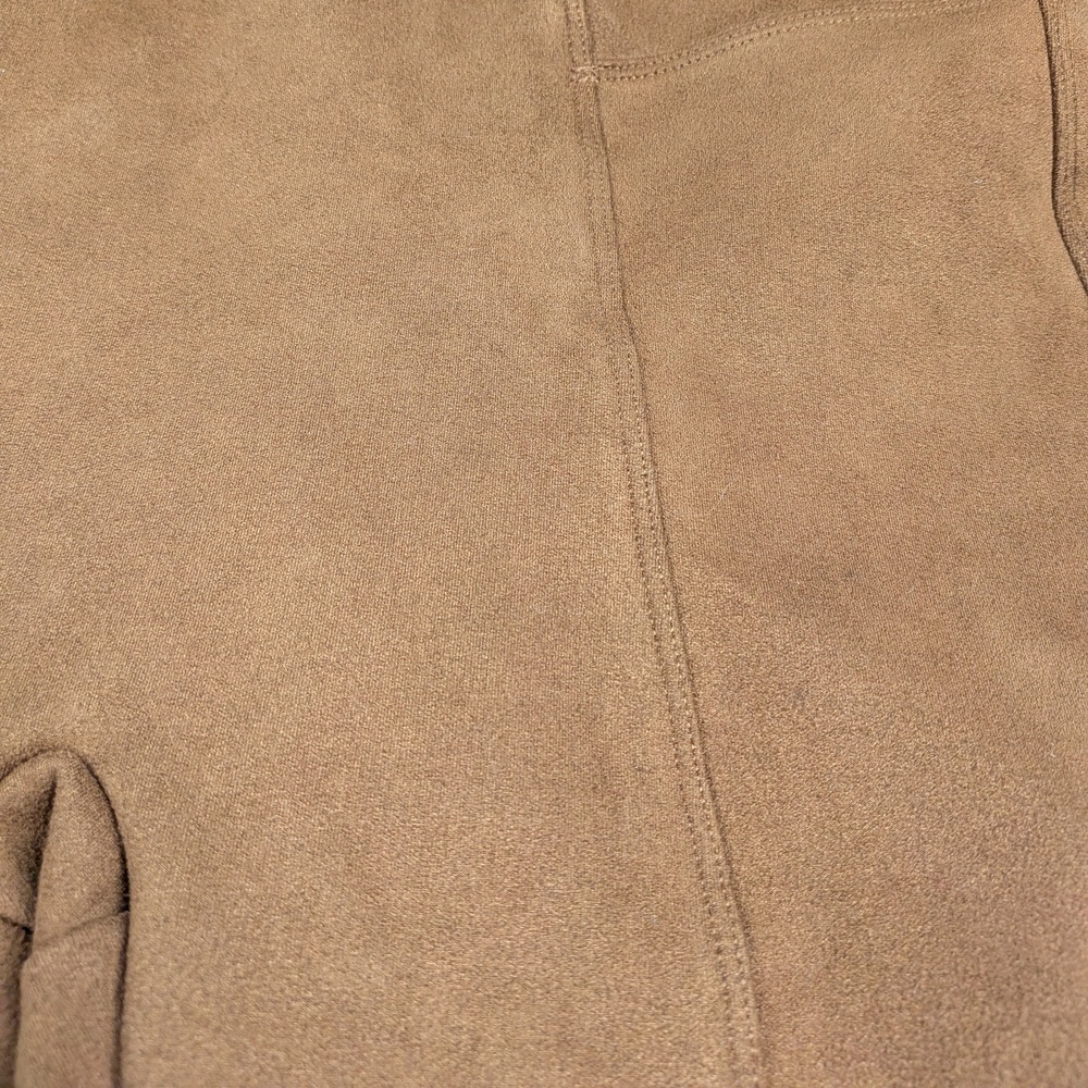 Spanx Leggings Rich Caramel Faux Suede Pull On Elastic Waistband Stretch Size M - Picture 2 of 11